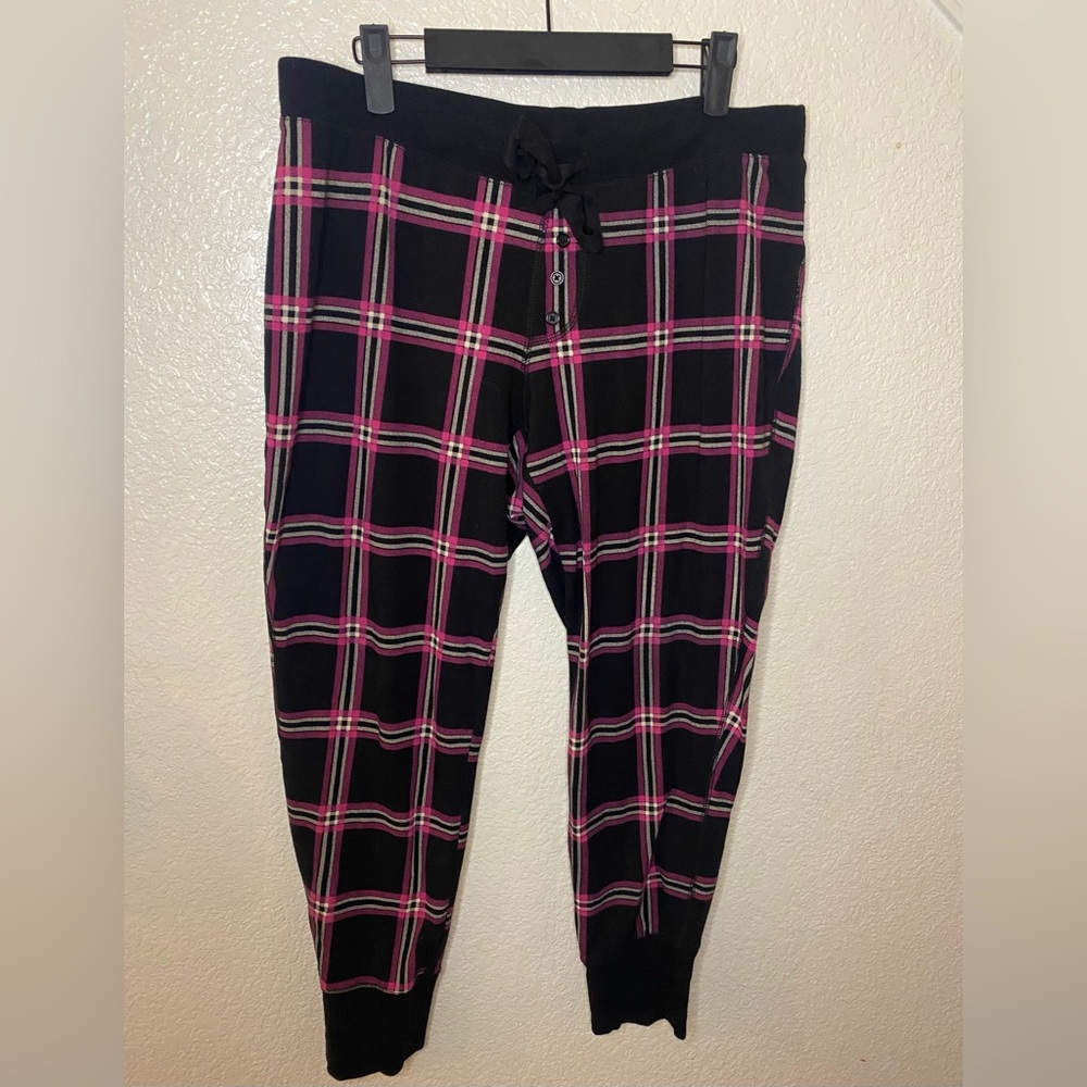 Torrid Black and Pink Plaid Jogger Pants